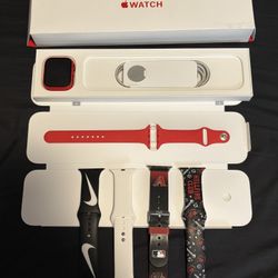 Apple Watch Series 8 [GPS + Cellular, 45mm] - (PRODUCT)Red Aluminum Case with Red Sport Band, M/L