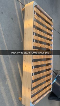 IKEA WOOD TWIN BED FRAME ONLY $60 WITH MEMORY FOAM MATTRESS $125