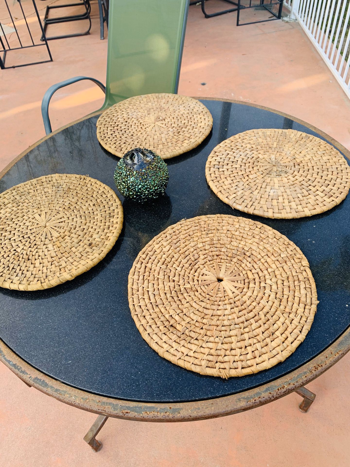Bamboo Round Placemats 4 ✅. 15” X 15”