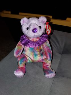 Vintage TY Beanie Babies February purple and rainbow tie-dye
