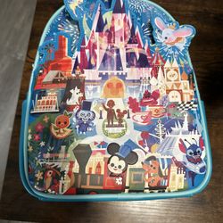 2023 Disney Parks Joey Chou Castle Magic Kingdom Loungefly Backpack. 