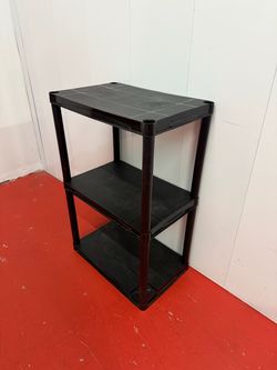 Black Plastic Storage Shelf Rack W22” xD14” xH33.5”