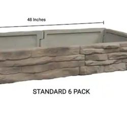 Raised Garden Bed Tan/Brown Ledgestones - Composite Polyurethane Natural Look & Feel Stone Garden Planter Box 