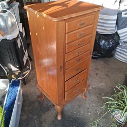 Wooden Jewelry Armoire 41"x17"x14"