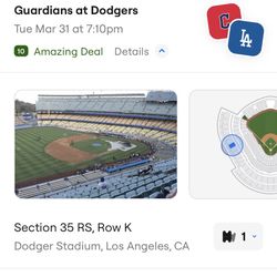 1 DODGER TICKET 03/31 FOR SALE $155