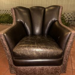 Vintage Dark Brown Leather Chair
