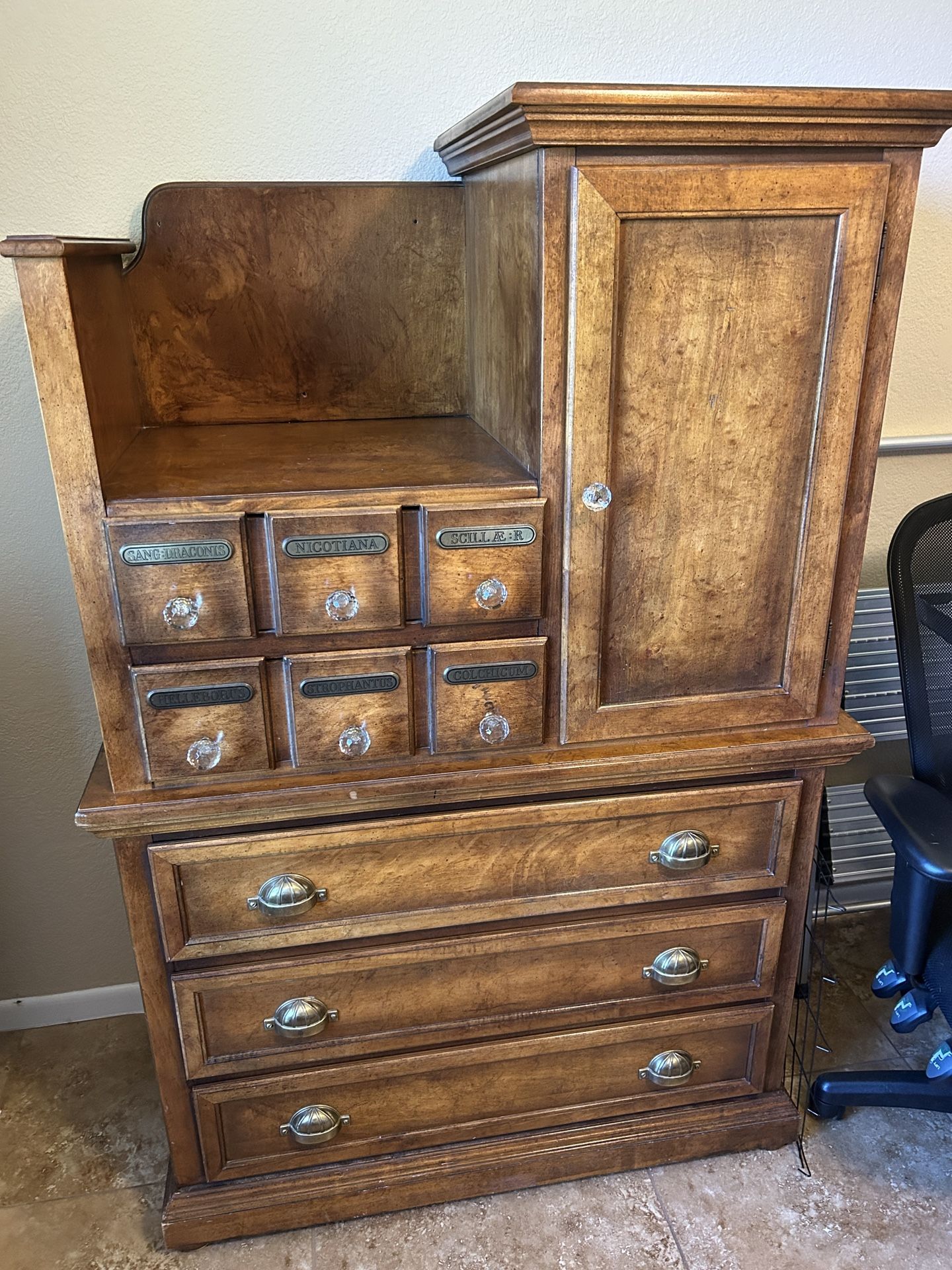 Vintage Medical dresser bedroom Set (APOTHECARY)