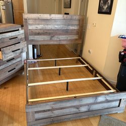 Queen Size Bedframe With 4 Drawer Chest(price reduce)