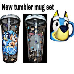 New Bluey tumbler mug set
