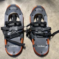 L.L.BEAN Winter Walker 22” Adult Aluminum Snow Shoes Orange/Gray/Black