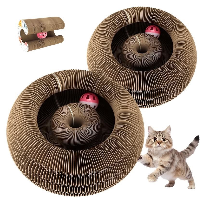 Magic Organ Cat Scratching Board, 2 Pack Cat Accordion Toy Cat Scratcher