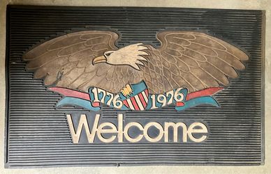 Vintage bicentennial 1776–1976 rubber doormat