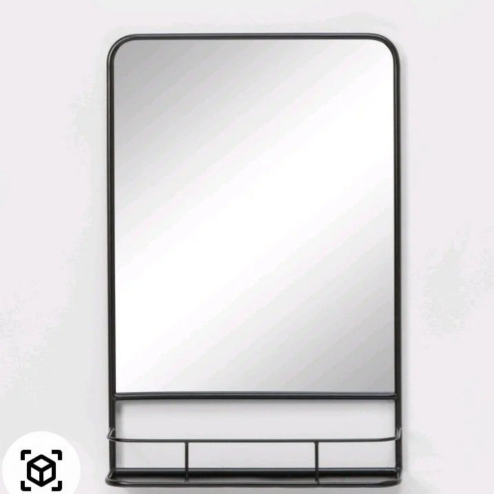💥P323#6 $55 20"x30" Pharmacy Mirror Metal Shelf Black Threshold™