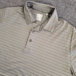 Callaway Opti-Dri Men's L Gray Striped Short Sleeve Moisture Wicking Golf Polo