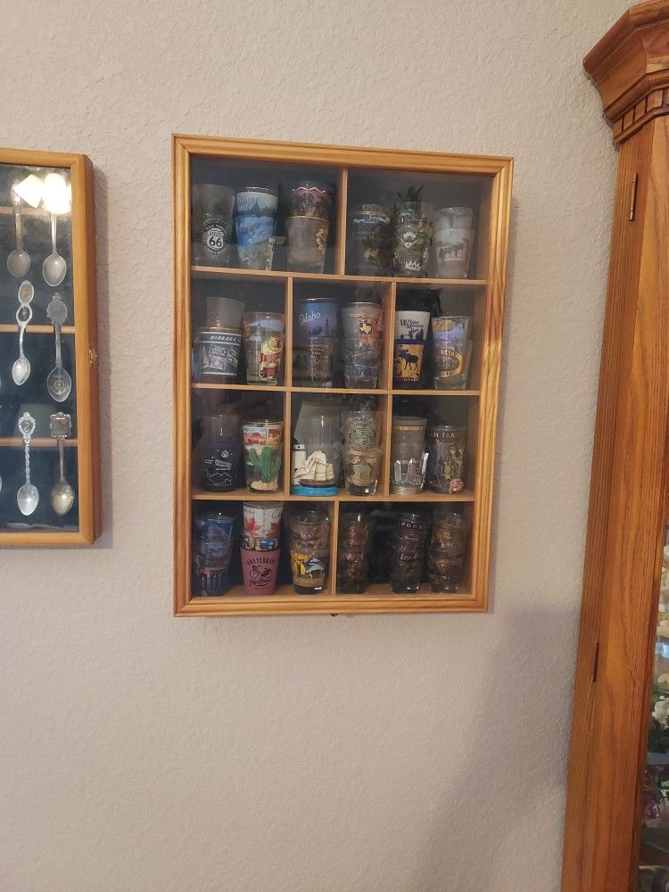 VINTAGE SHOTGLASS COLLECTION WITH CASE