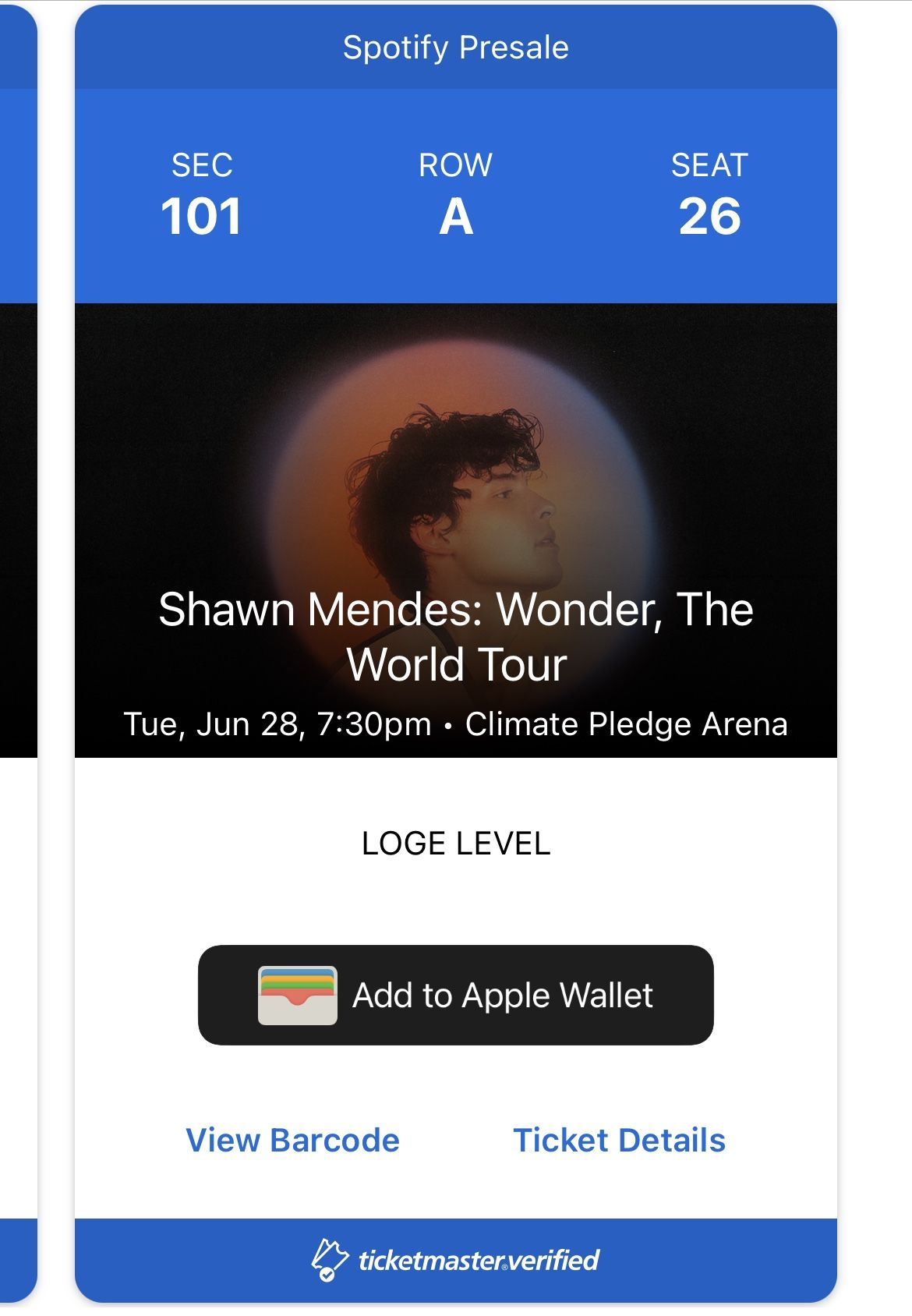 2 GREAT Tickets 6/28 7:30 PM Shawn Mendes: Wonder, The World