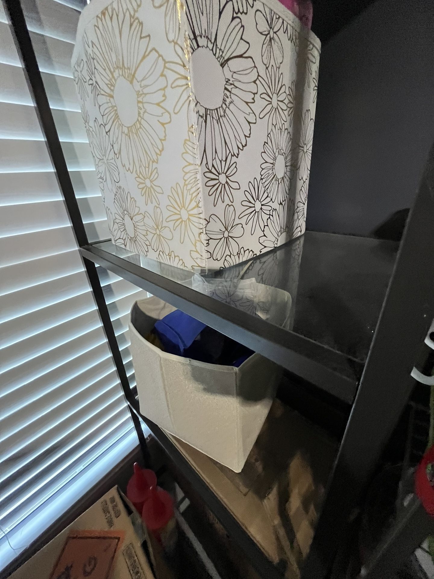 Tall Black Glass Shelves