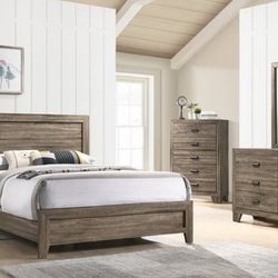Millie Brownish Gray Panel Bedroom Set