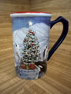 Sea World Christmas Coffee Mug, Orca, Dolphin, Polar Bear, Penguins