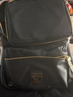 Versace Parfums Black Leather Bag