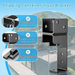 22PCS Shipping Container Truss Brackets, Shipping Container Roof Brackets Fits 20 FT Containers, Fits 2x4/2x6 Lumber, for Container Canopy Shelter, DI