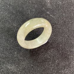 80002 Burma Myanmar jadeite Yellow Green Natural A Jade Ring Size 4
