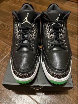 Nike Air Jordan Retro 3 G “Green Glow’s” men’s size 12 golf shoes.