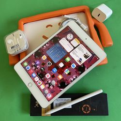 Apple iPad mini 5 (5th Generation/7.9” retina/ latest IOS 26/ 2019 Model ) 64GB with stylus pen, kids case  & Accessories