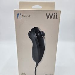 Nintendo Wii Nunchuk Controller 2009 Black Wired. New in Box. Factory Sealed