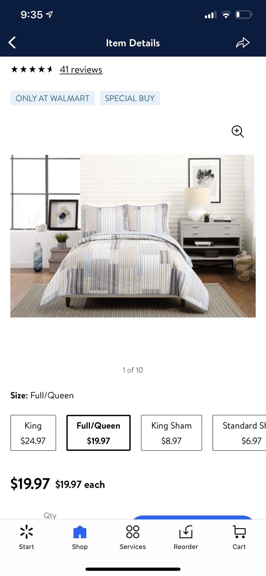 Stripe Quilt full/queen without shams