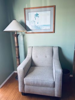 Tan Tufted Upholstered Accent Armchair