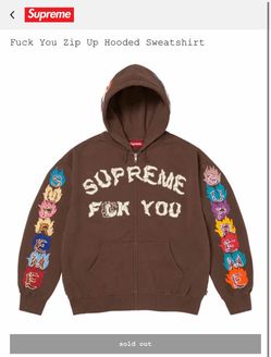 Fuck you supreme hoodie xl brown