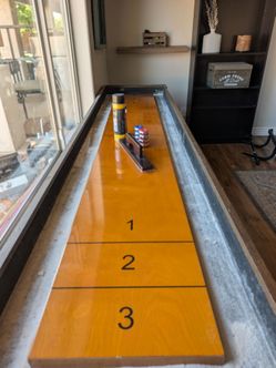 Shuffleboard Table with Pucks and Wax