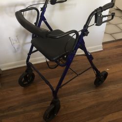 Wheeled Walker W/ Brakes & Seat