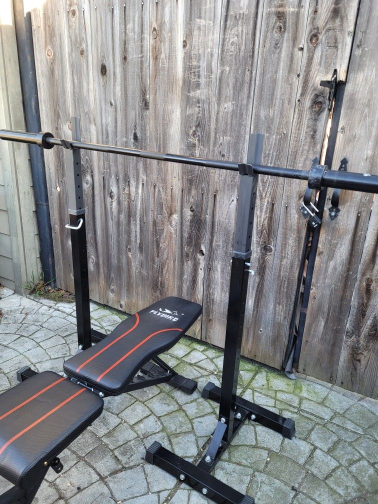 squat Bench Press stands n weights
