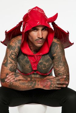 Used - Men's XL Devil Costume Hoodie Harness GoGo Boy Outfit