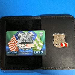 2026 NOVELTY NYPD NYC PBA OFFICER PATROLMAN BENEVOLENT # BLANK WALLET SET FREE COURTESY 