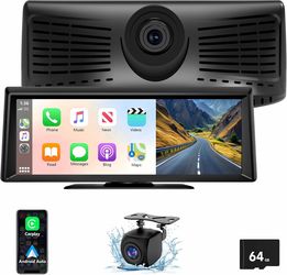 Brand New 8.1" Portable Wireless CarPlay/Android Auto Screen + Dash Cam