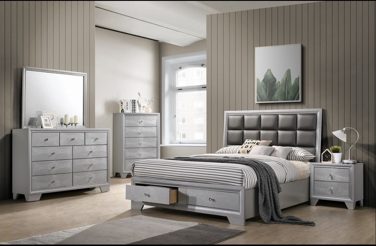 BEAUTIFUL NEW CINDY PLATFORM QUEEN BEDROOM SET ON SALE ONLY $899. KING SET $999. IN STOCK SAME DAY DELIVERY π EASY FINANCING