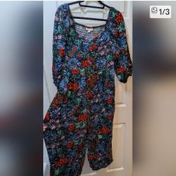 Knox Rose Medium Navy Floral Jumpsuit 