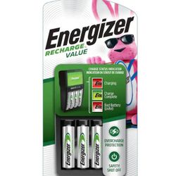 ENERGIZER RECHARGEABLE AA BATTERIES & CHARGER 