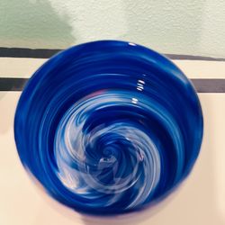 Large Art Glass Candle Holder 