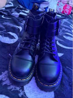 Dr. Martens 1460 BLACK Double Buckle Smooth boots W: SIZE 9