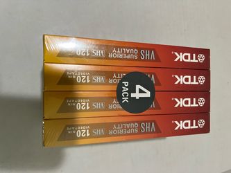 TDK Superior Quality T-120 Blank VHS Tapes 4-Pack
