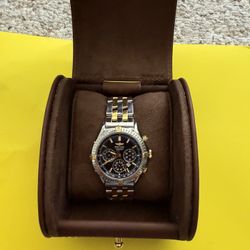 Breitling 1884 Chronomat Chronograph B/B518 Navy Blue Dial, Box And Papers 2-Tone 18k yellow gold