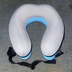 🔥 Travel Neck Pillow — Blue/Gray — Brand New