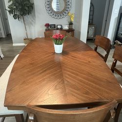 Dining table set, built-in wine rack & storage 