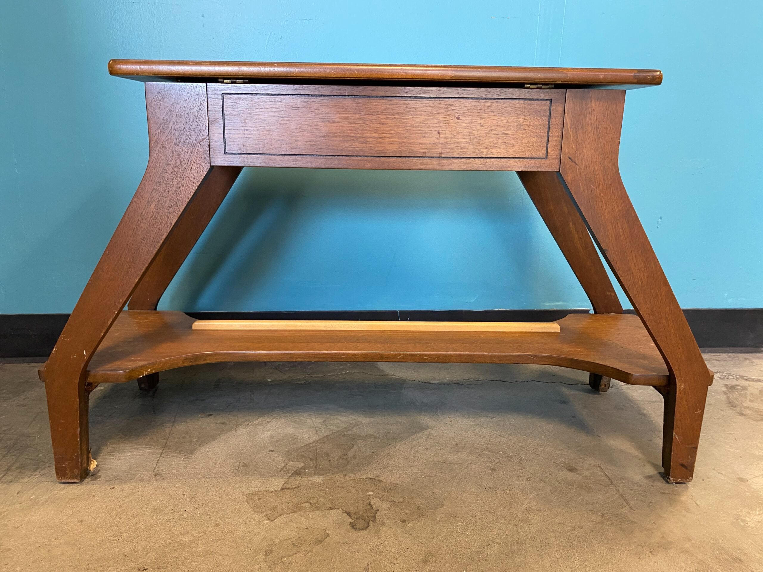 Vintage Wooden Piano Bench with Storage