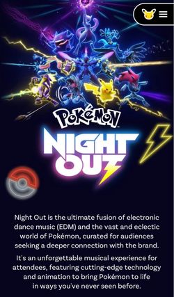 Pokémon Night Out Rave 2 TICKETS