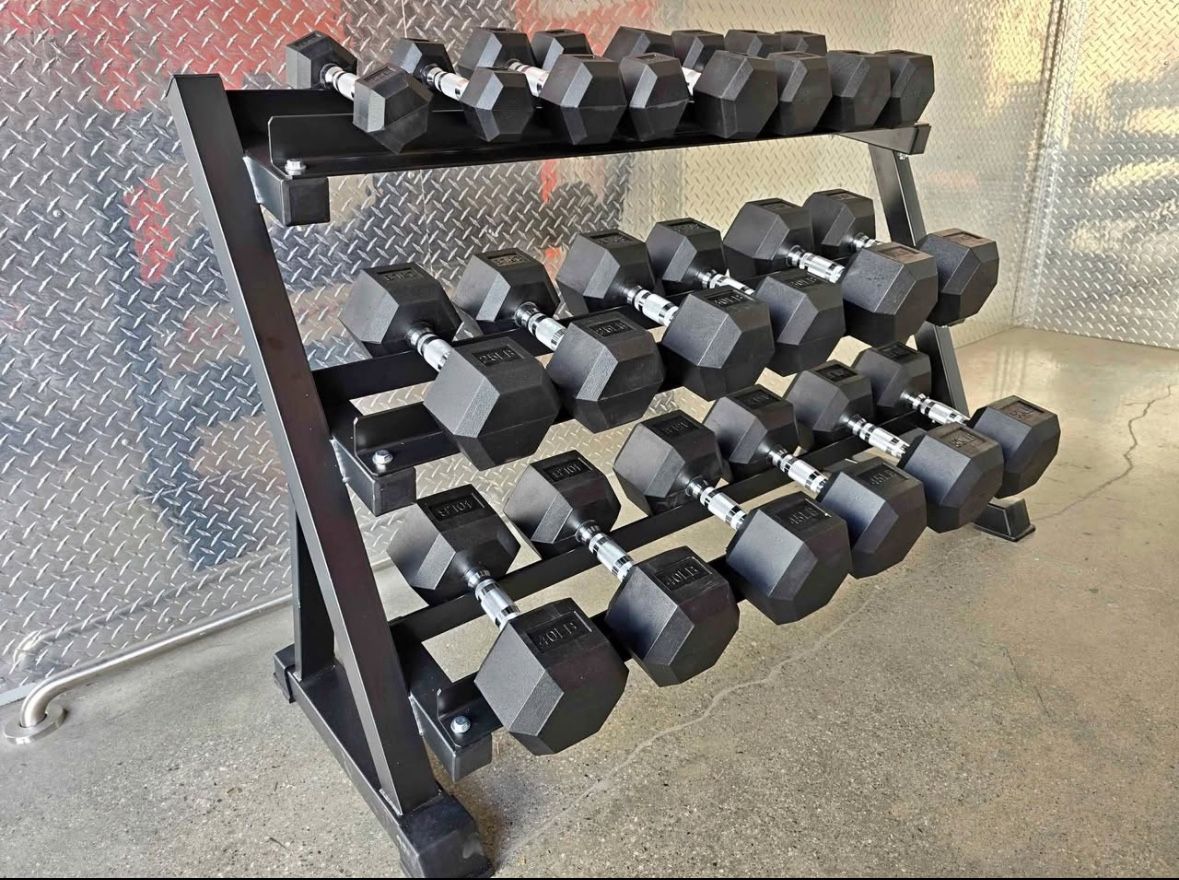 NEW DUMBBELL SET 5-50 WITH RACK